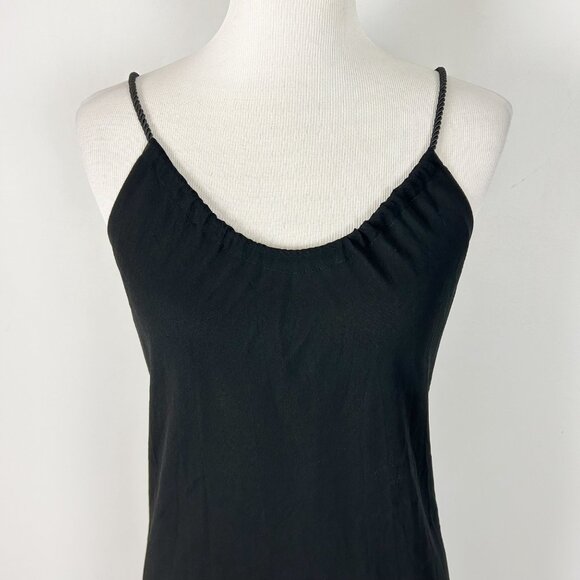 Y2K Victoria's Secret Black Chiffon Long Slip Gown Open Back Size 12 Women's - Picture 2 of 5